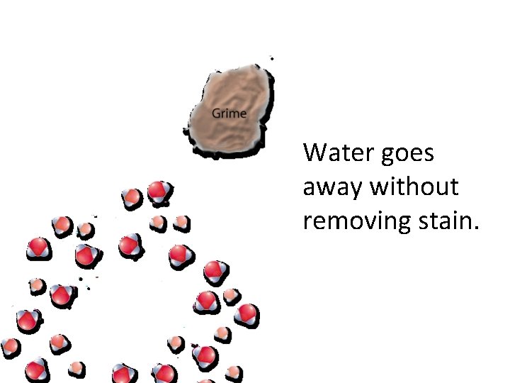 Water goes away without removing stain. Water goes away without removing stain.