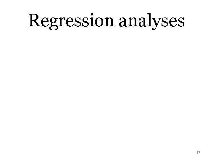 Regression analyses 37 