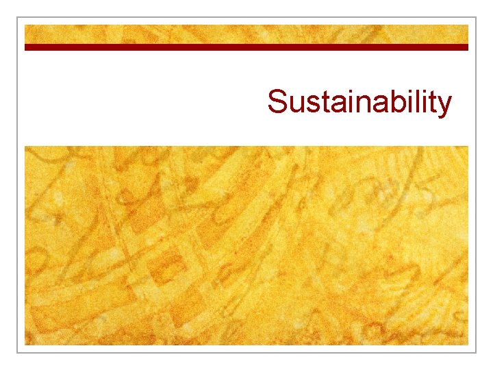 Sustainability 