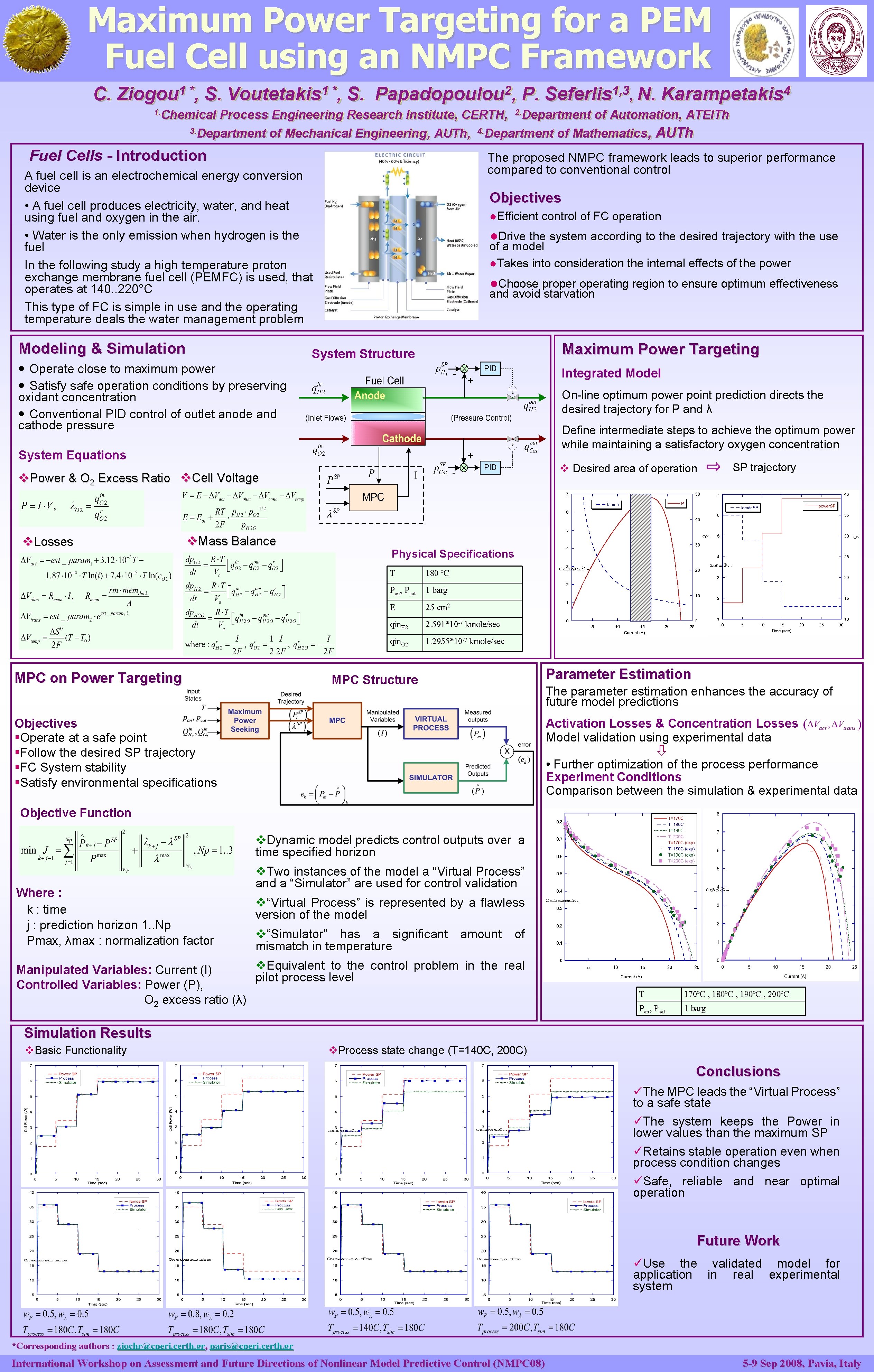 Maximum Power Targeting for a PEM Fuel Cell using an NMPC Framework 1 *