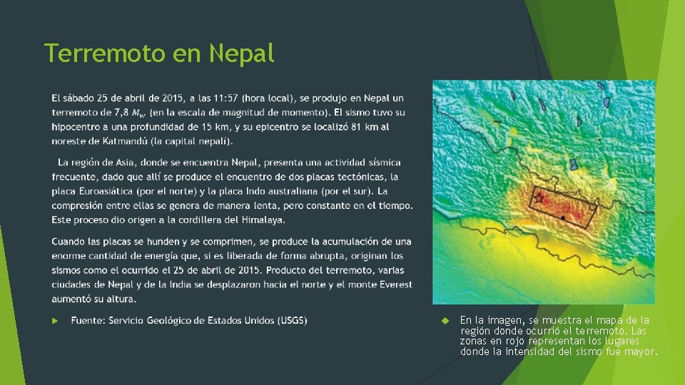 Terremoto en Nepal En la imagen, se muestra el mapa de la región donde Terremoto en Nepal En la imagen, se muestra el mapa de la región donde