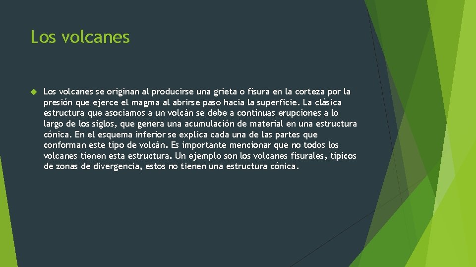 Los volcanes se originan al producirse una grieta o fisura en la corteza por Los volcanes se originan al producirse una grieta o fisura en la corteza por