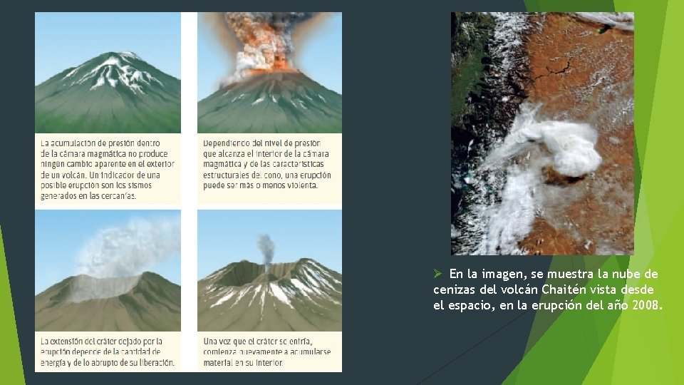 Ø En la imagen, se muestra la nube de cenizas del volcán Chaitén vista Ø En la imagen, se muestra la nube de cenizas del volcán Chaitén vista