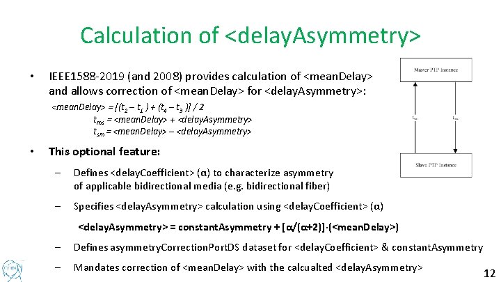 Calculation of <delay. Asymmetry> • IEEE 1588 -2019 (and 2008) provides calculation of <mean.