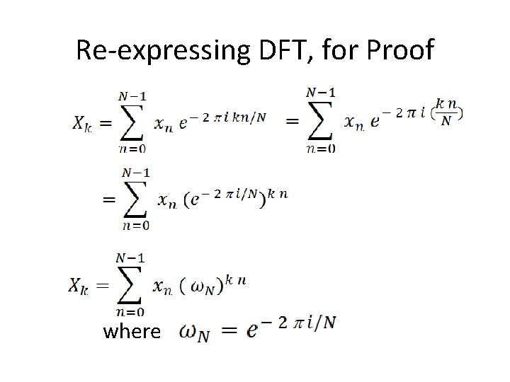 Re-expressing DFT, for Proof where 