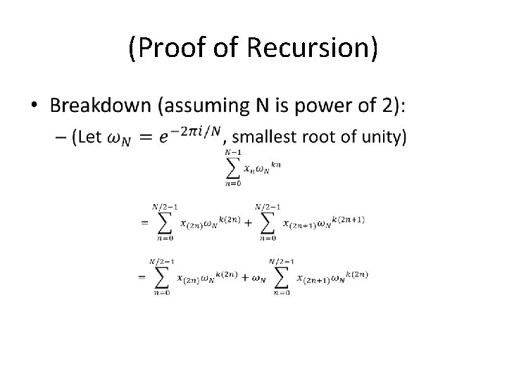 (Proof of Recursion) • 