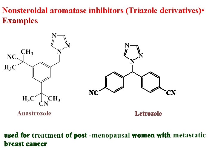 Nonsteroidal aromatase inhibitors (Triazole derivatives) • Examples 