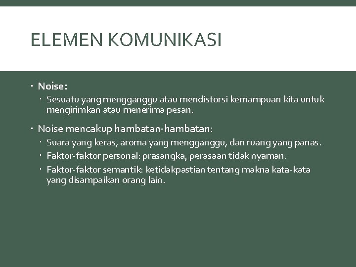 Elemen dalam komunikasi