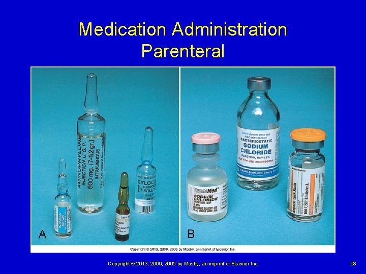 Medication Administration Parenteral Copyright © 2013, 2009, 2005 by Mosby, an imprint of Elsevier