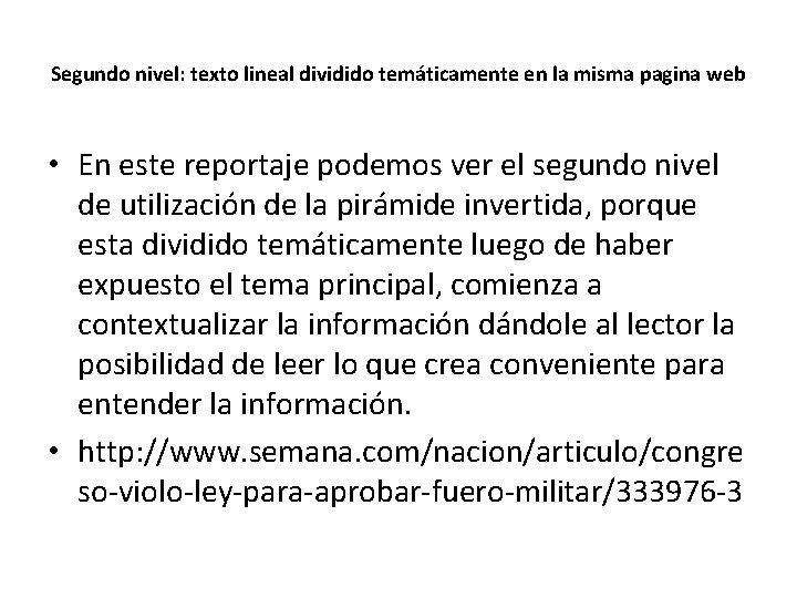 Nivel bsico de la pirmide invertida texto lineal
