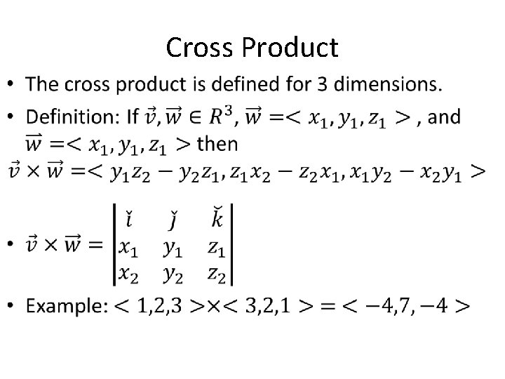 Cross Product • 