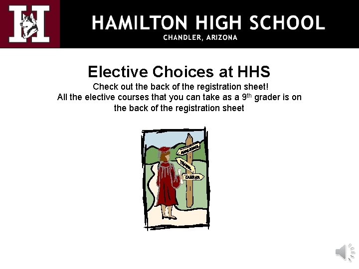 Elective Choices at HHS Check out the back of the registration sheet! All the