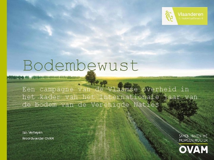 Bodembewust Een campagne van de Vlaamse overheid in het kader van het Internationale jaar