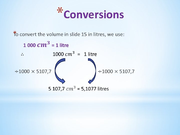 *Conversions * *Conversions *