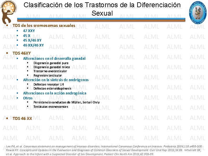 Clasificación de los Trastornos de la Diferenciación Sexual § TDS de los cromosomas sexuales Clasificación de los Trastornos de la Diferenciación Sexual § TDS de los cromosomas sexuales