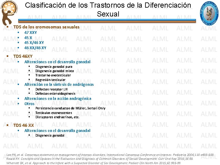Clasificación de los Trastornos de la Diferenciación Sexual § TDS de los cromosomas sexuales Clasificación de los Trastornos de la Diferenciación Sexual § TDS de los cromosomas sexuales