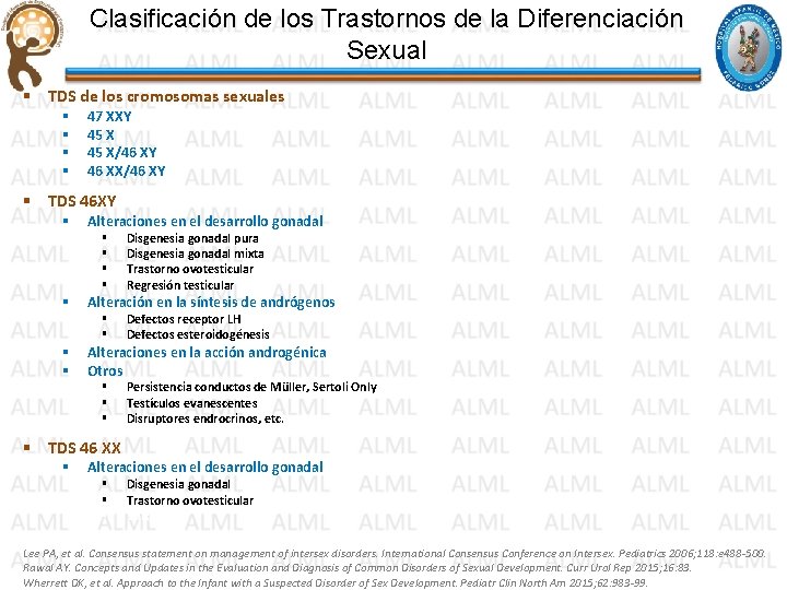 Clasificación de los Trastornos de la Diferenciación Sexual § TDS de los cromosomas sexuales Clasificación de los Trastornos de la Diferenciación Sexual § TDS de los cromosomas sexuales
