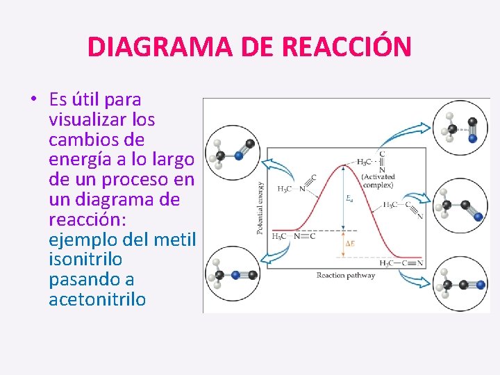 DIAGRAMA DE REACCIÓN • Es útil para visualizar los cambios de energía a lo