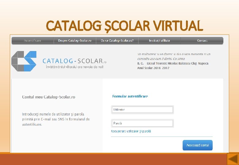 CATALOG ȘCOLAR VIRTUAL 