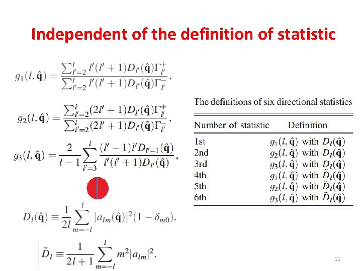 Independent of the definition of statistic 11 