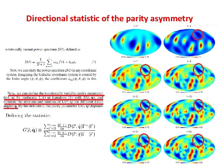 Directional statistic of the parity asymmetry 8 