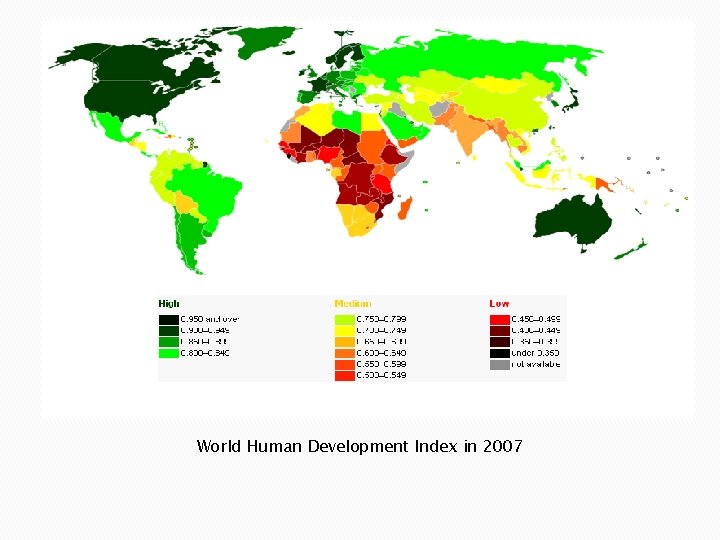 World Human Development Index in 2007 