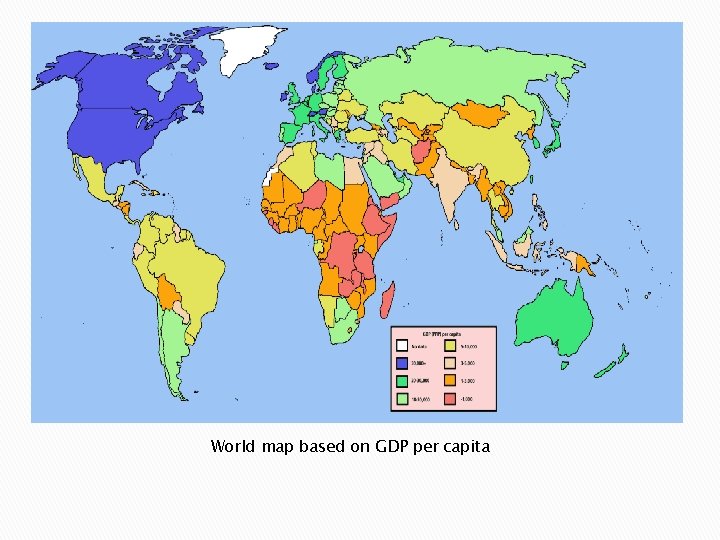 World map based on GDP per capita 