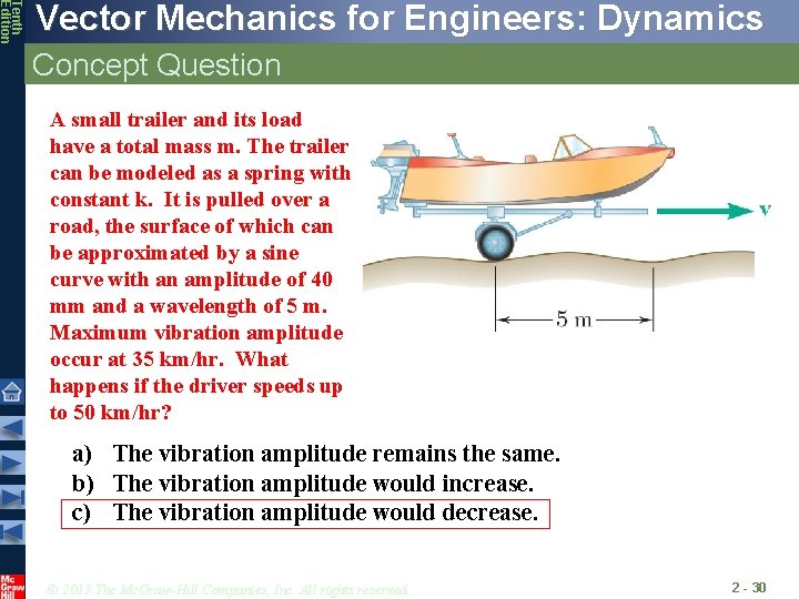 Tenth Edition Vector Mechanics for Engineers: Dynamics Concept Question A small trailer and its