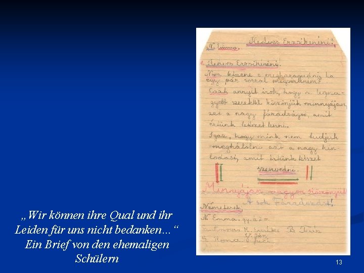 „Wir können ihre Qual und ihr Leiden für uns nicht bedanken…“ Ein Brief von