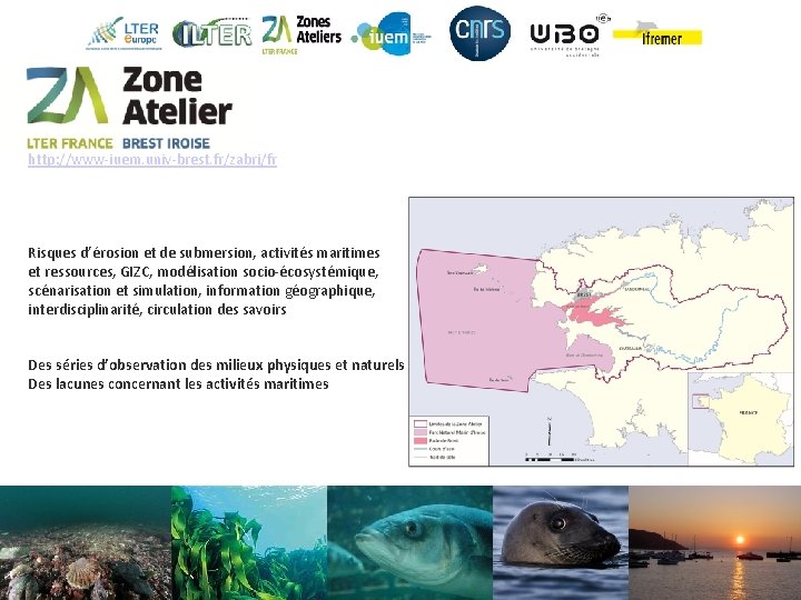 http: //www-iuem. univ-brest. fr/zabri/fr Risques d’érosion et de submersion, activités maritimes et ressources, GIZC,