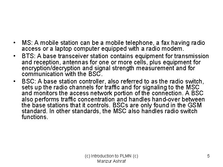 Introduction to Public Land Mobile Network PLMN Manzur