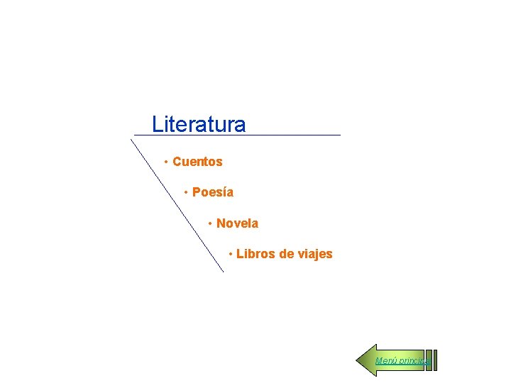 Literatura • Cuentos • Poesía • Novela • Libros de viajes Menú principal 