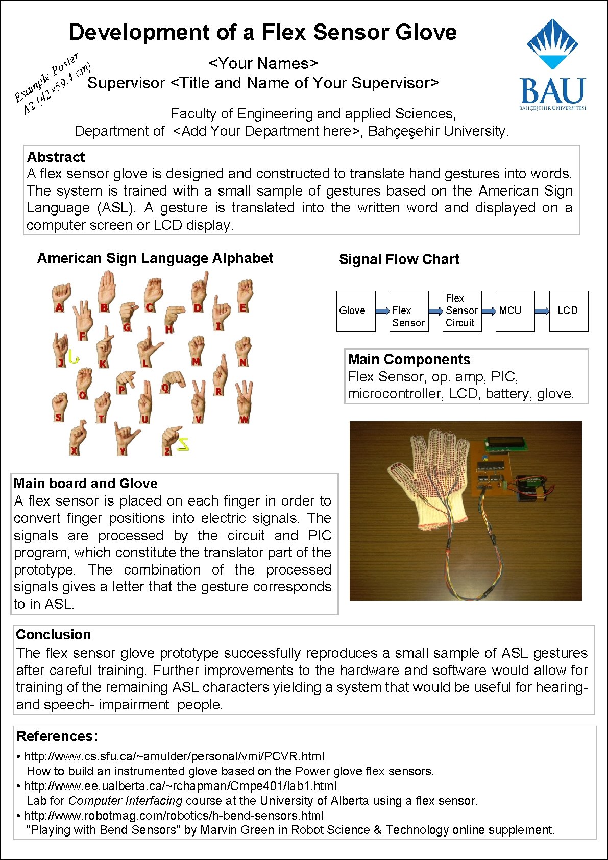 Development of a Flex Sensor Glove r e t s m) <Your Names> o