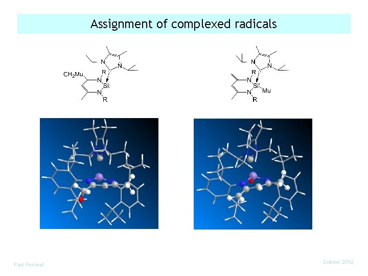 Assignment of complexed radicals Paul Percival October 2012 