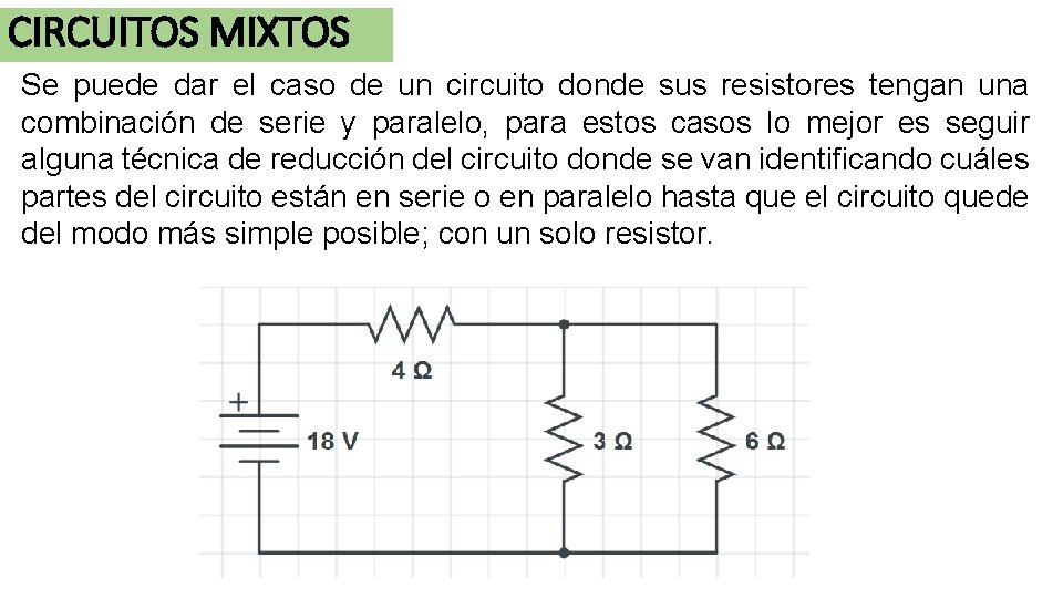 CIRCUITOS MIXTOS Se puede dar el caso de un circuito donde sus resistores tengan CIRCUITOS MIXTOS Se puede dar el caso de un circuito donde sus resistores tengan