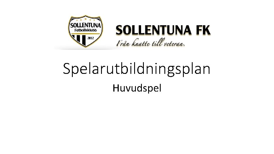 Spelarutbildningsplan Huvudspel 