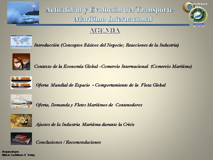 Actualidad y Evolución del Transporte Marítimo Internacional Visión y Estrategia de futuro… AGENDA Introducción