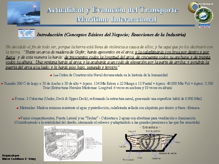 Actualidad y Evolución del Transporte Marítimo Internacional Visión y Estrategia de futuro… Introducción (Conceptos