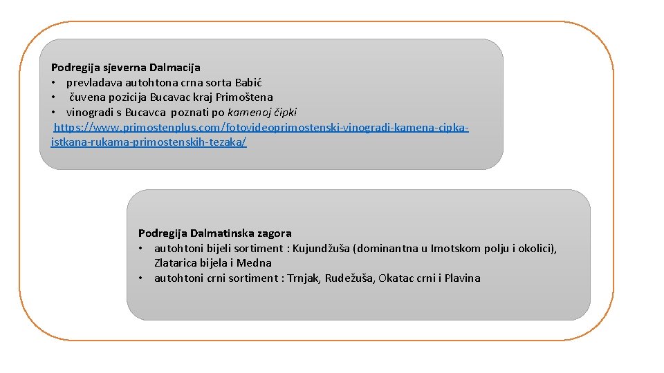 Podregija sjeverna Dalmacija • prevladava autohtona crna sorta Babić • čuvena pozicija Bucavac kraj