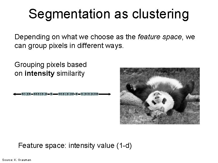 Segmentation as clustering Depending on what we choose as the feature space, we can