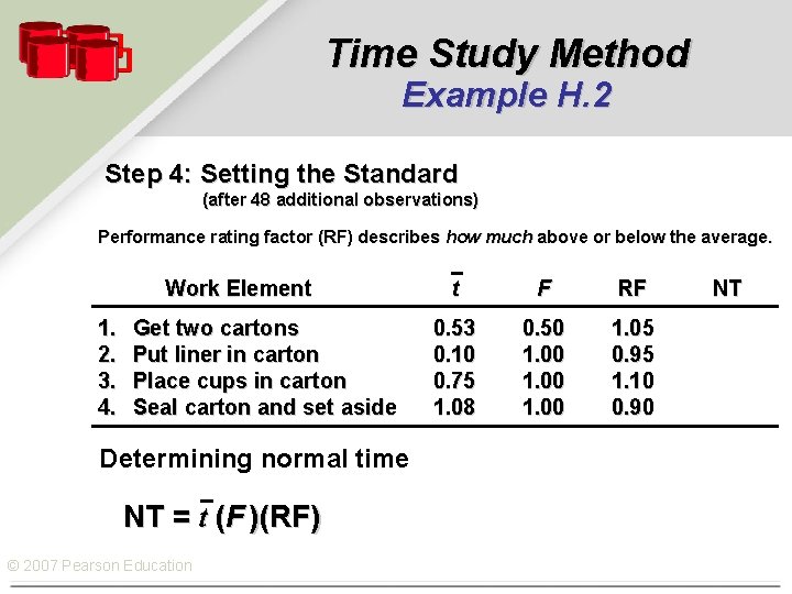 Time Study Method Example H. 2 Step 4: Setting the Standard (after 48 additional