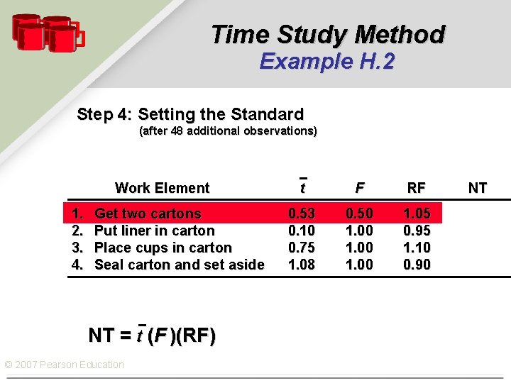 Time Study Method Example H. 2 Step 4: Setting the Standard (after 48 additional