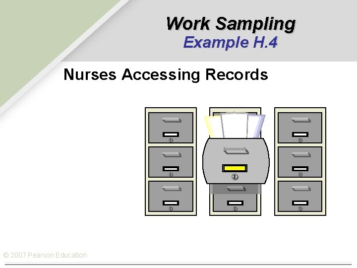 Work Sampling Example H. 4 Nurses Accessing Records © 2007 Pearson Education 