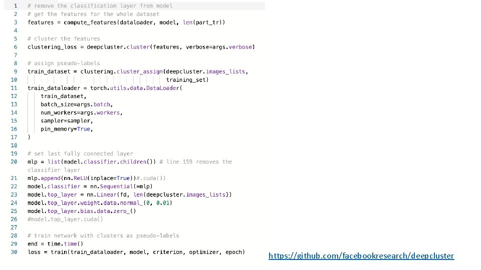 https: //github. com/facebookresearch/deepcluster 