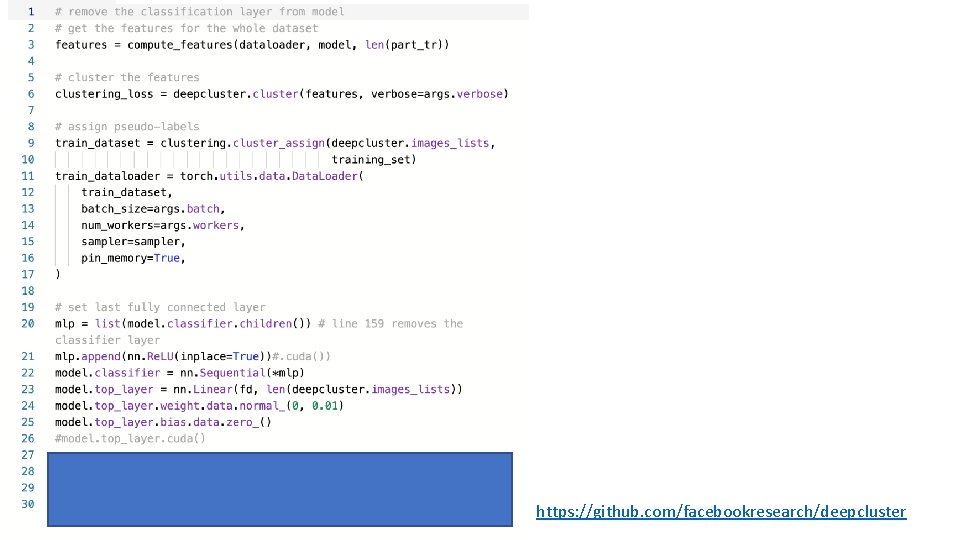 https: //github. com/facebookresearch/deepcluster 