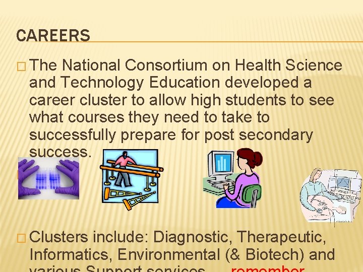 CAREERS � The National Consortium on Health Science and Technology Education developed a career