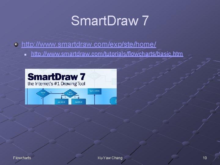 Smart. Draw 7 http: //www. smartdraw. com/exp/ste/home/ n Flowcharts http: //www. smartdraw. com/tutorials/flowcharts/basic. htm