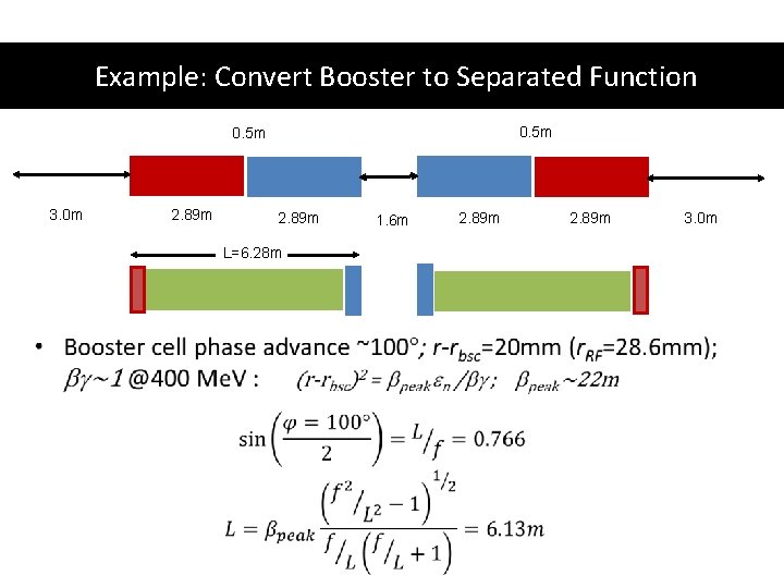 Example: Convert Booster to Separated Function 0. 5 m 3. 0 m 2. 89