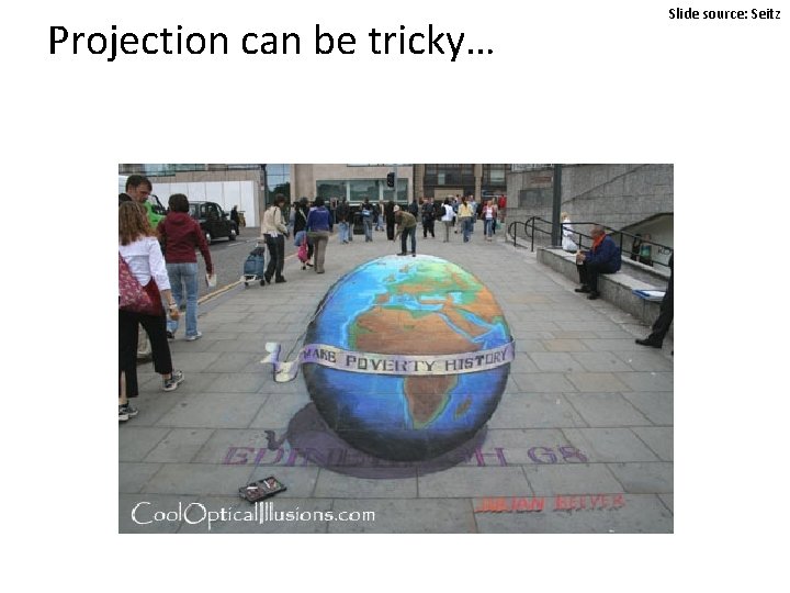 Projection can be tricky… Slide source: Seitz 