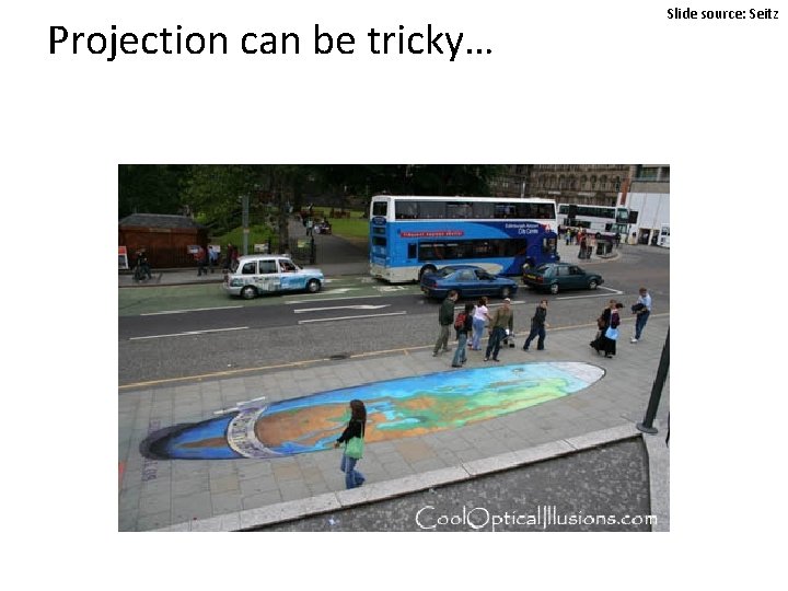Projection can be tricky… Slide source: Seitz 